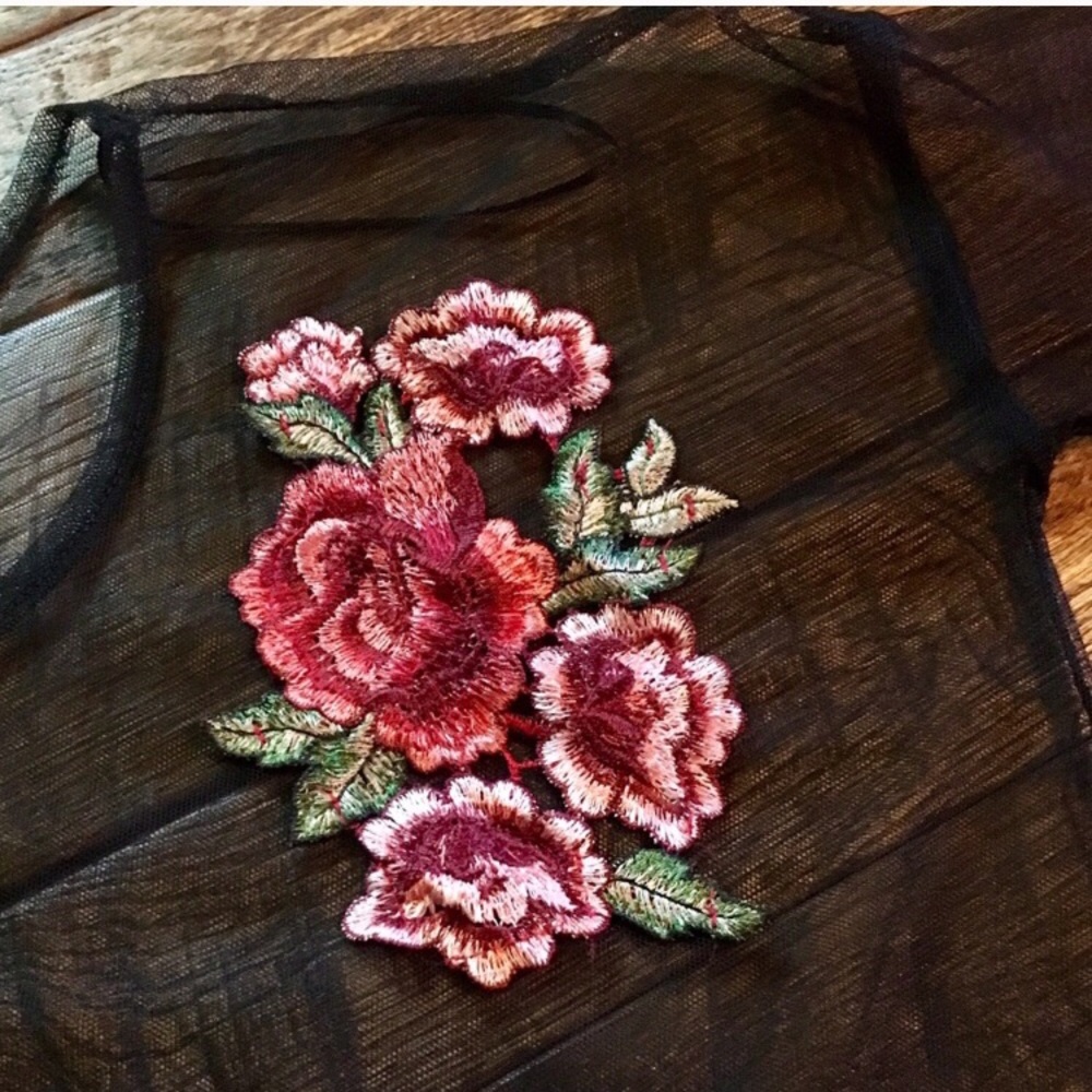 Embroidered Flower Mesh Dress - Picture 3 of 4